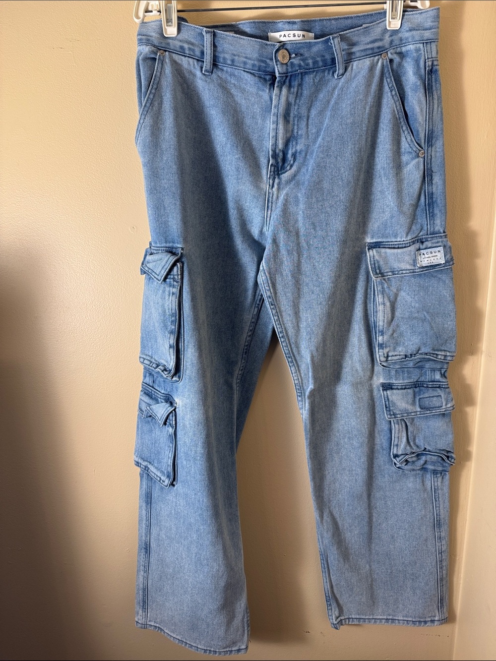 PacSun Light Wash Denim Cargo Pants